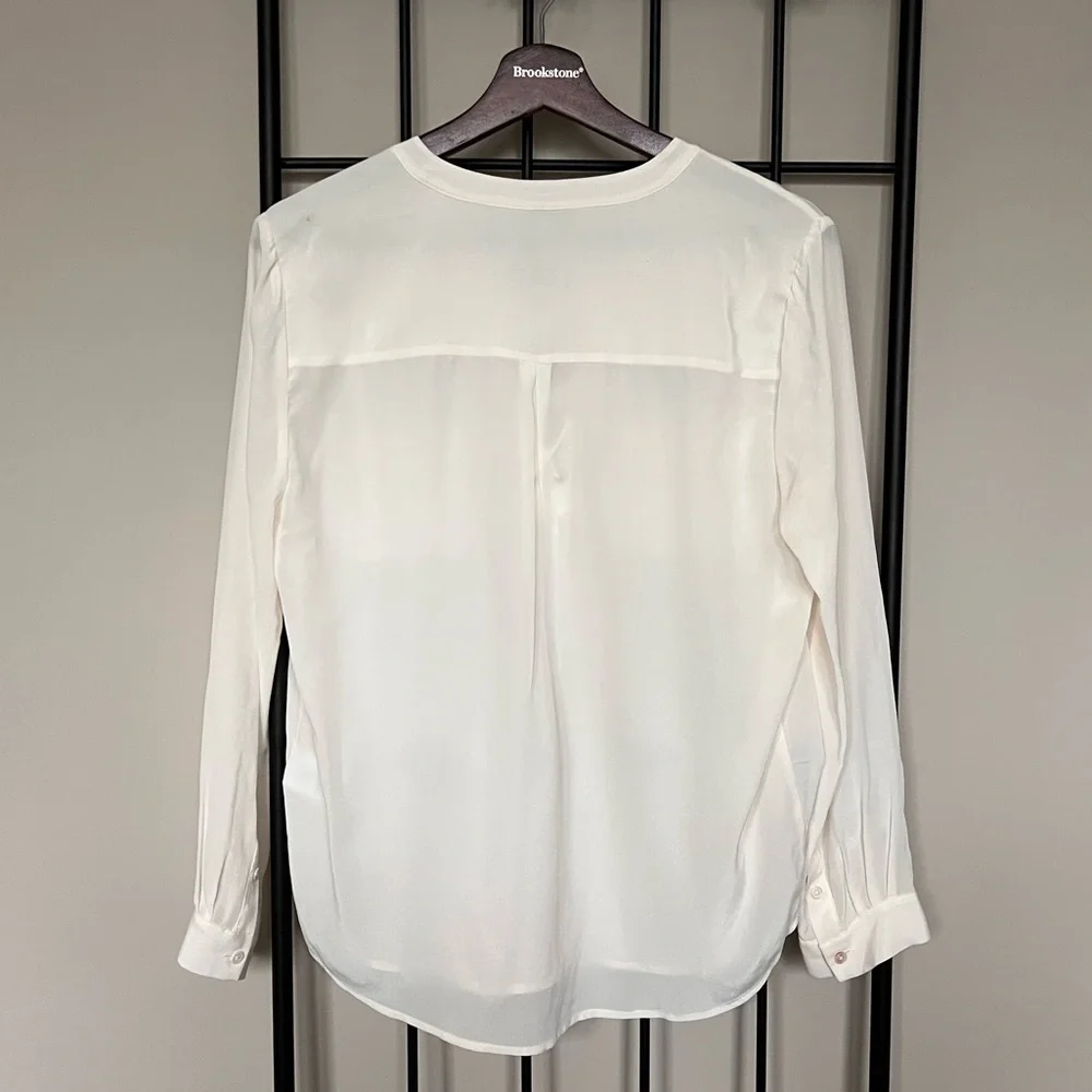 Joie Ivory 100% Silk Lace Up Blouse Sz S - Picture 2 of 7